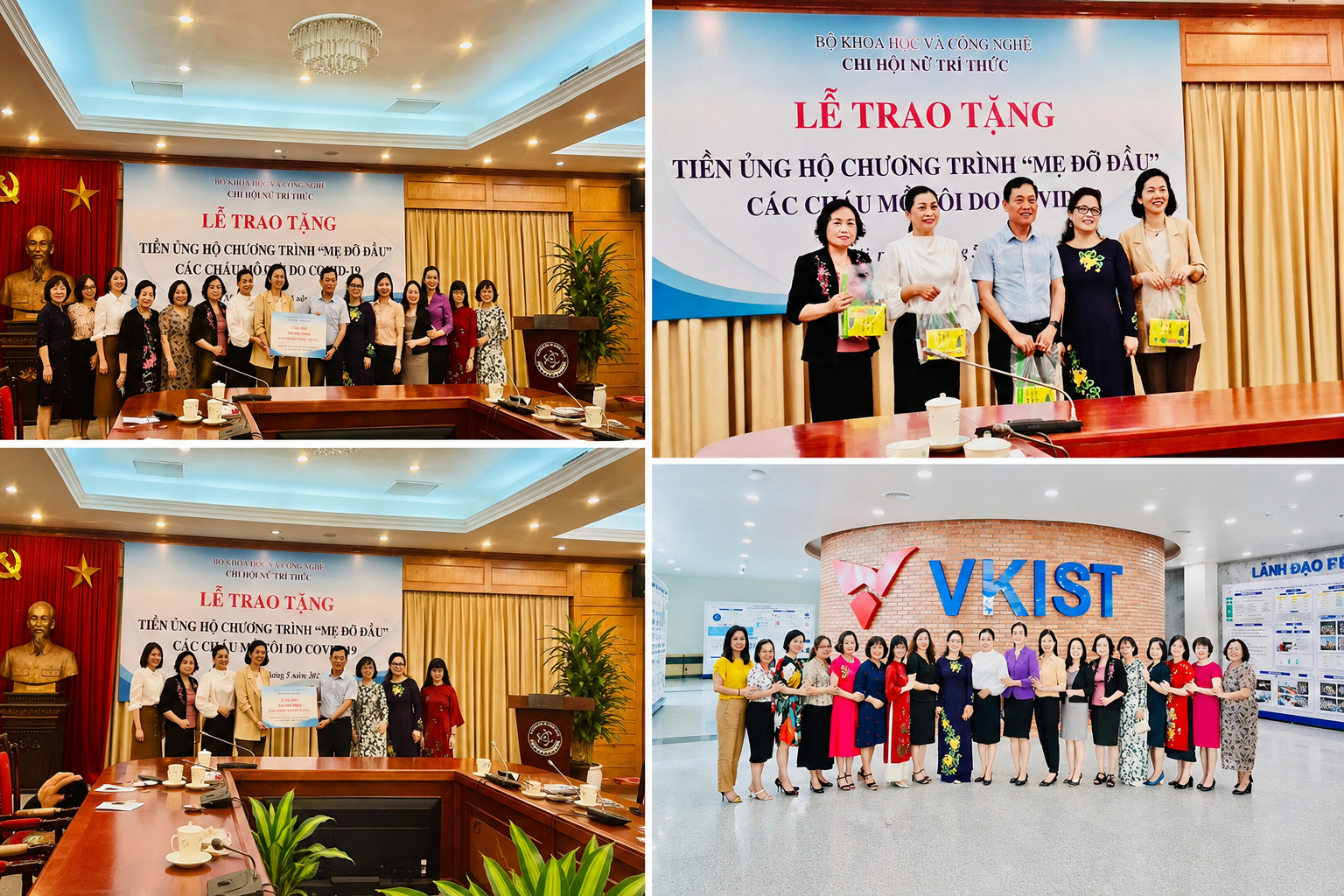 Một số hình ảnh trong buổi Lễ trao tặng tiền ủng hộ&nbsp;Chương trình Mẹ đỡ đầu các cháu trẻ mồ côi do đại dịch Covid - 19